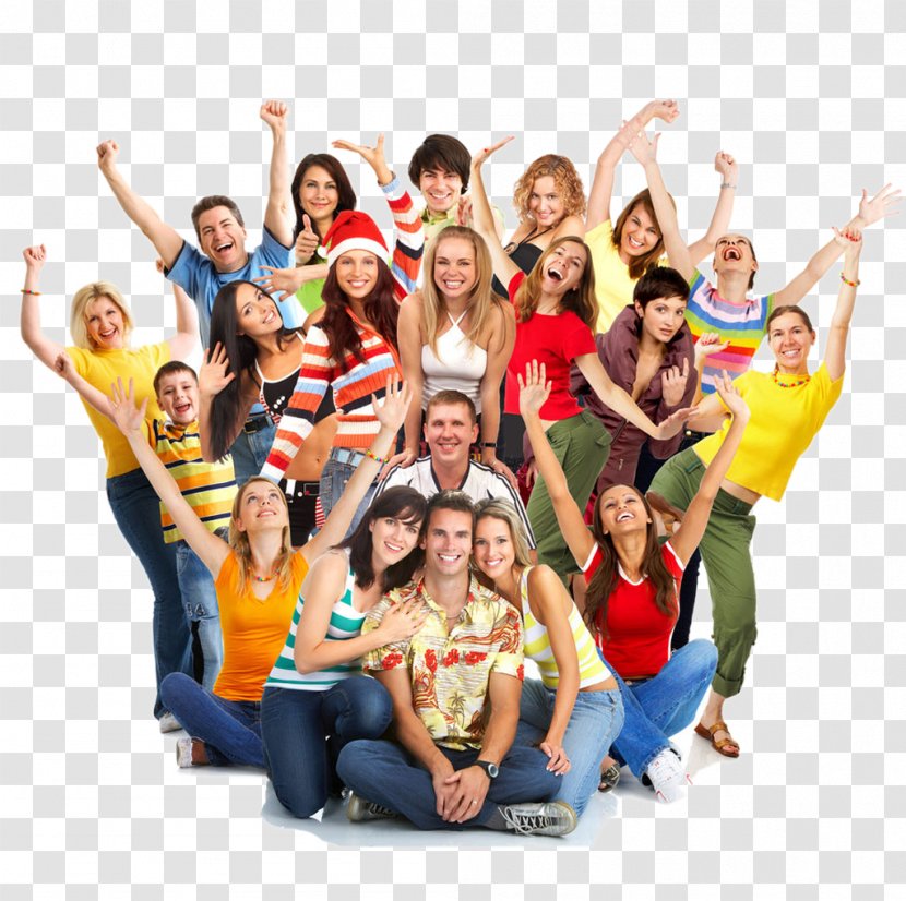 Stock Photography Happiness Person Clip Art - Leisure - A Group Of Cheering People Transparent PNG