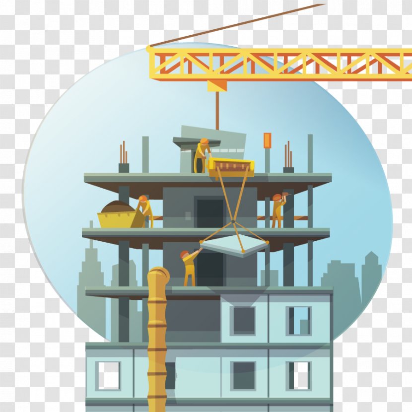 Architectural Engineering Cartoon Building Royalty-free - Vector Construction Tools Transparent PNG