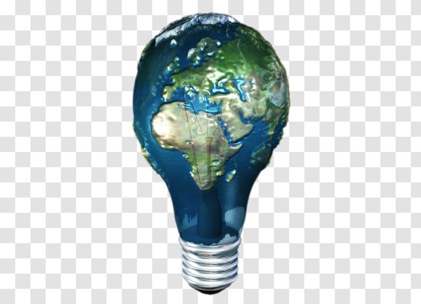 Earth Incandescent Light Bulb - 3d Computer Graphics Transparent PNG