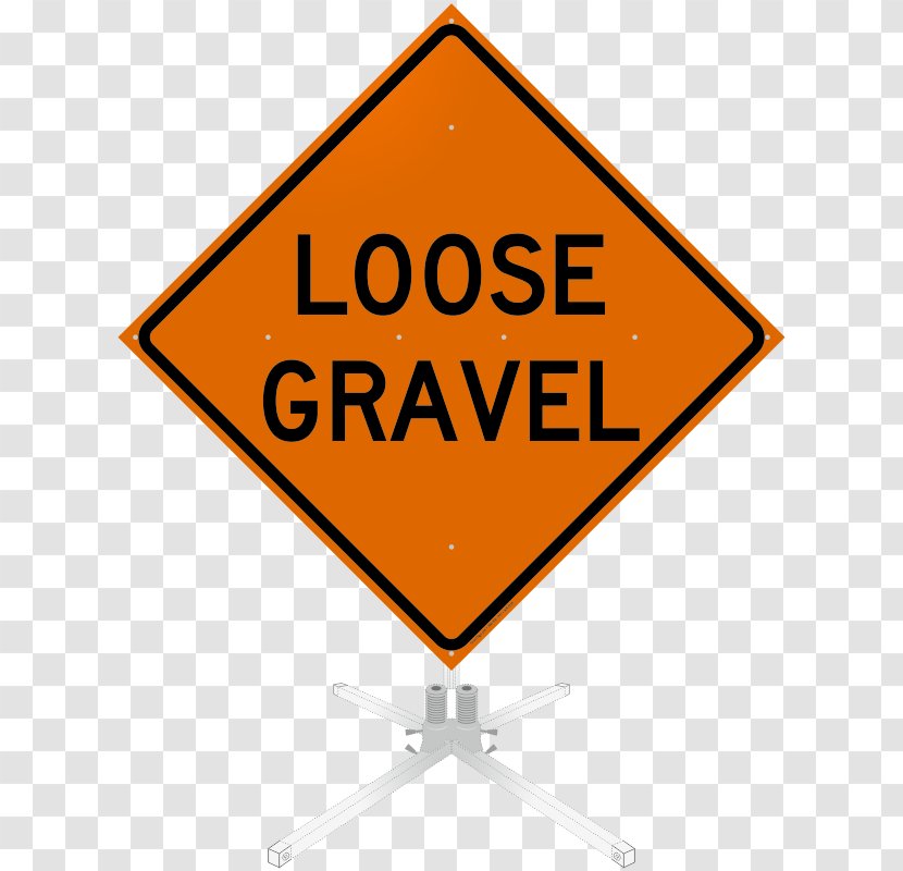 Loose Chippings Road Surface Gravel - Traffic Sign Transparent PNG
