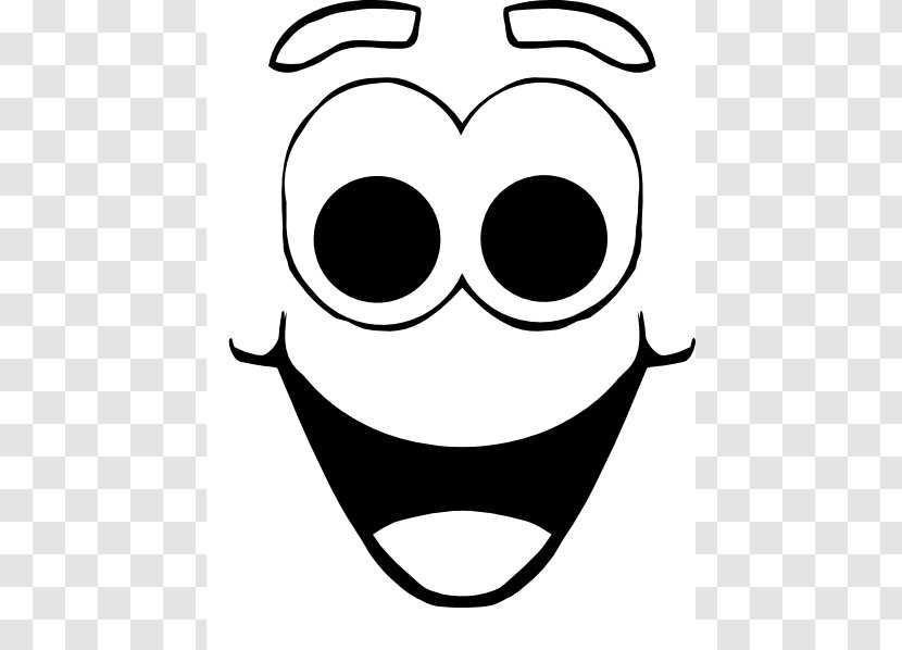 Smiley Black And White Clip Art - Lip - Happy Face Cartoon Transparent PNG