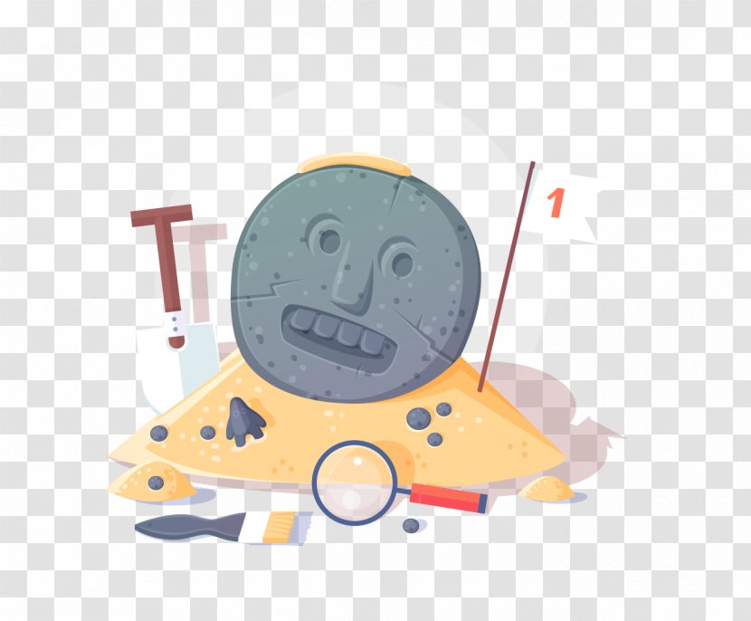 Flat Design Icon - Magnifying Glass - Cartoon Grave Transparent PNG