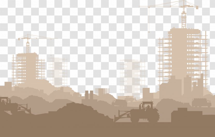 Silhouette - Industry - Industrial Town Vector Transparent PNG
