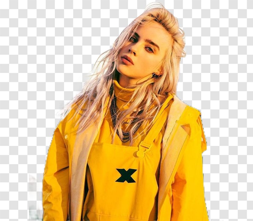 Billie Eilish Lovely Musician Ocean Eyes - Watercolor - Frame Transparent PNG