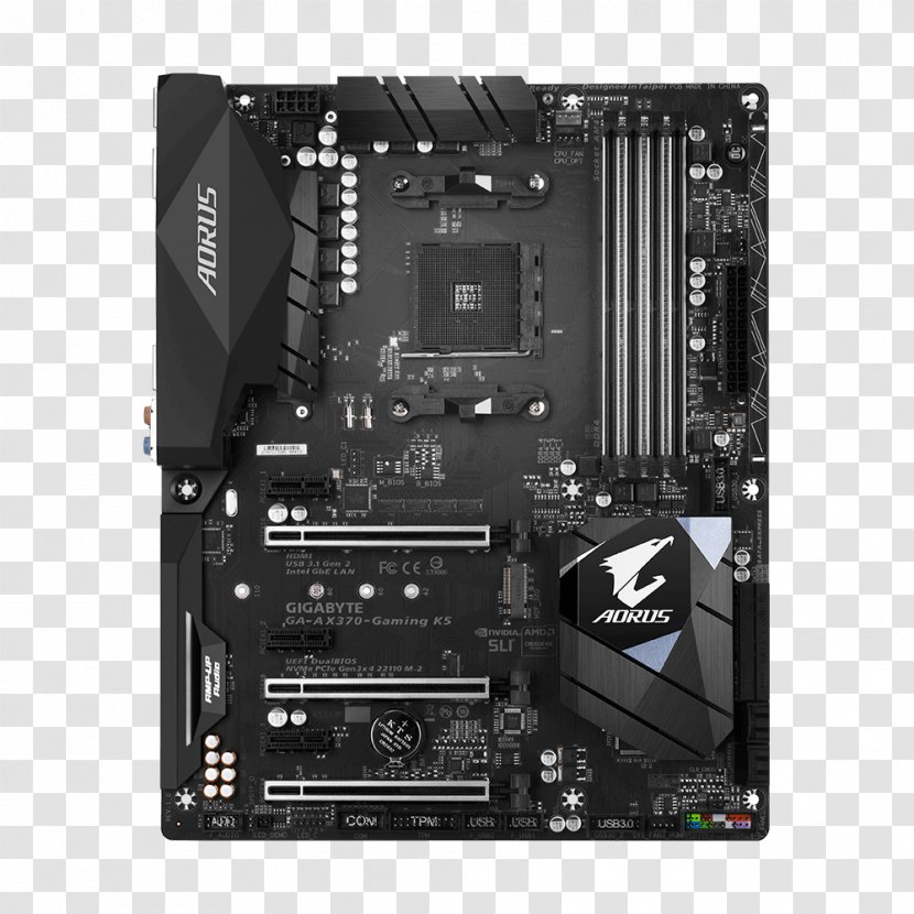 Socket AM4 Motherboard Gigabyte Technology GA-AX370-Gaming 5 Ryzen - Computer Cooling Transparent PNG