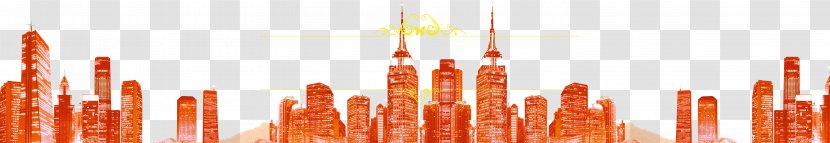Silhouette City - Heat - City, Gold Red Taobao Material Transparent PNG