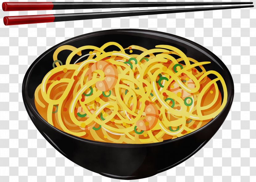 Ramen Noodle Food Chinese Noodles Dish - Paint - Spaghetti Chow Mein Transparent PNG