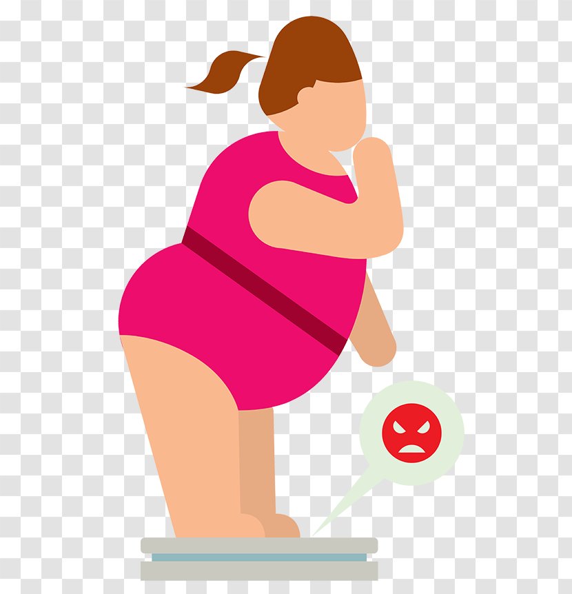 Overweight Childhood Obesity Woman - Cartoon Transparent PNG