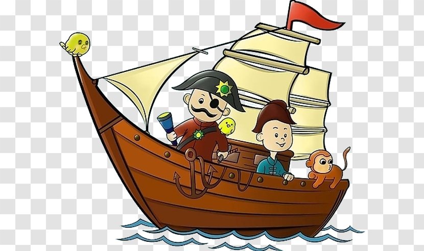 Cartoon Piracy Illustration - Comics - Pirate Ship Transparent PNG