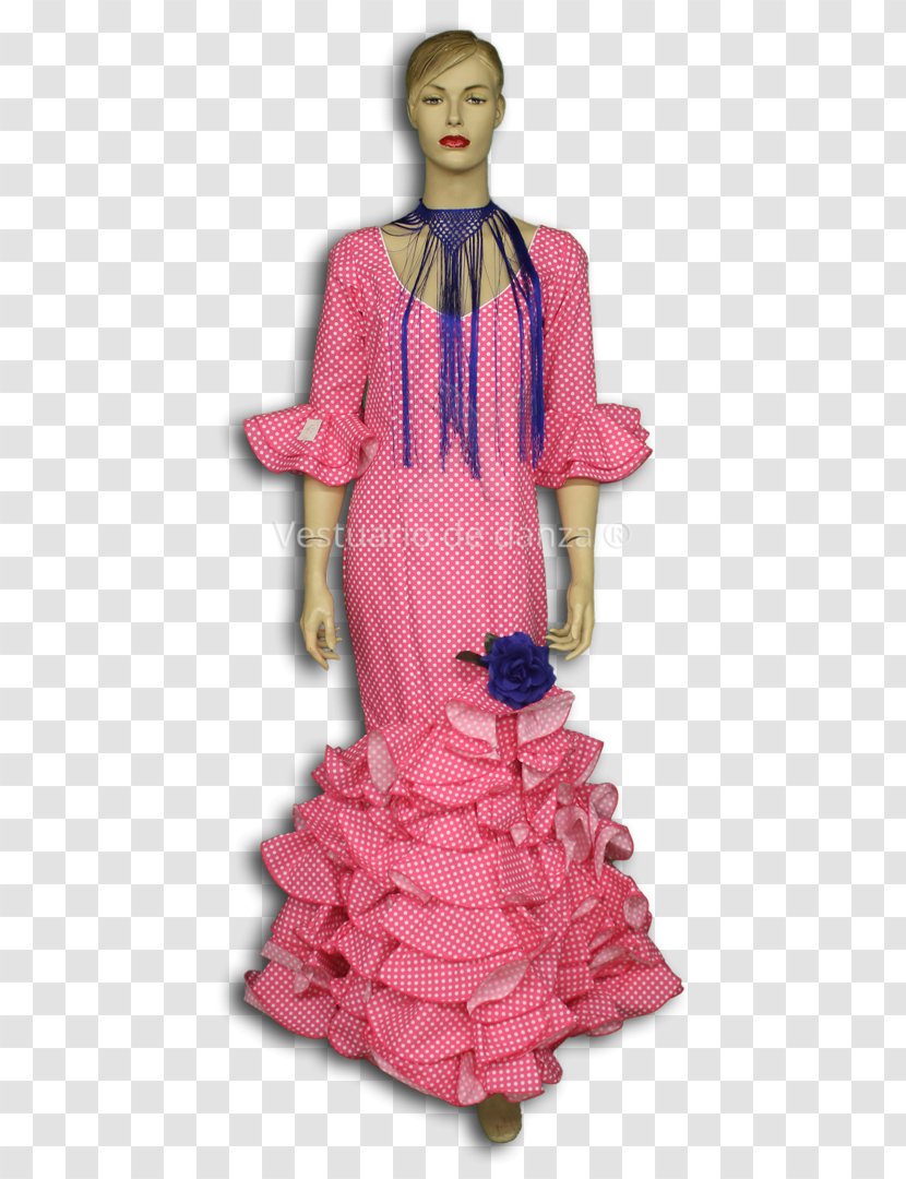 Châle à Franges Forgé Model Dress Fashion - Pink M - Trajes Flamencos Transparent PNG