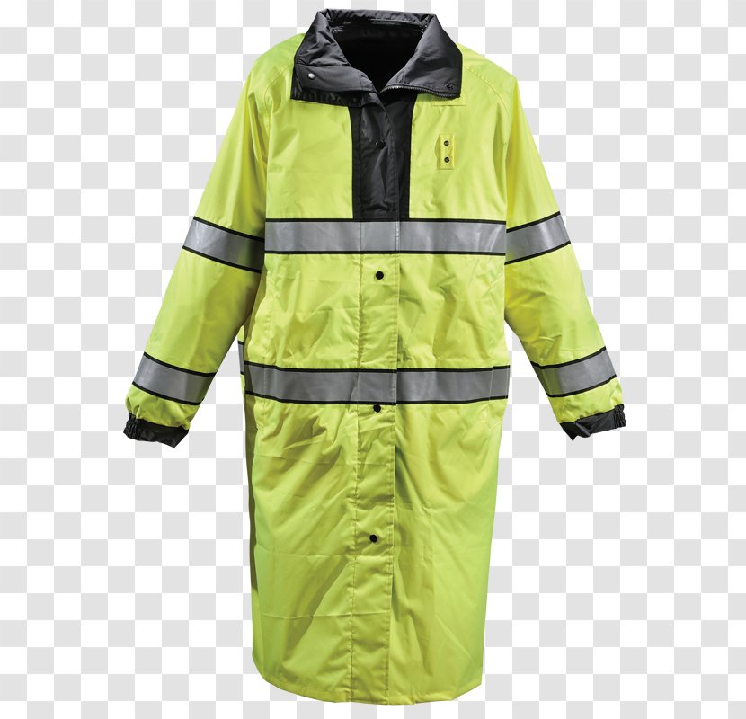 Outerwear Raincoat High-visibility Clothing Jacket - Sleeve Transparent PNG
