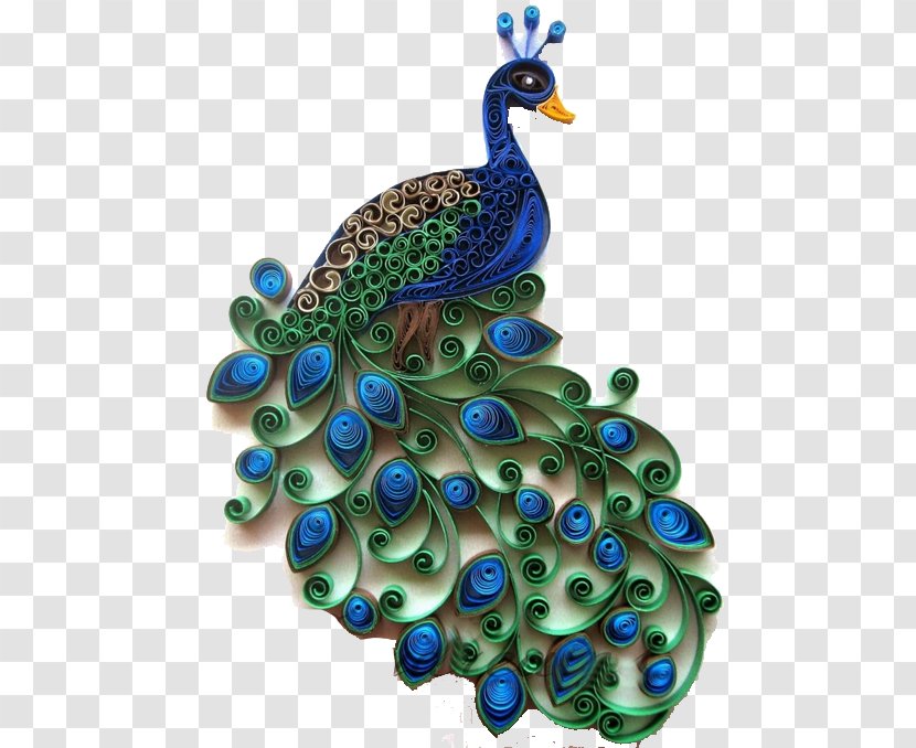 Paper Craft Quilling Peafowl - Peacock Transparent PNG