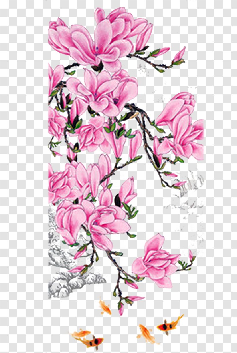 Floral Design Flower Painting - Magenta - Pink Flowers Decoration Material Transparent PNG