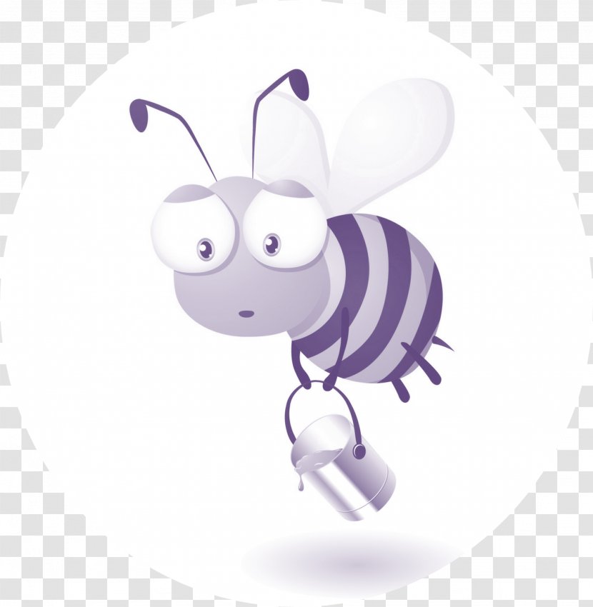 Honey Bee Hornet Worker Clip Art - Lilac - Hive Vector Material Transparent PNG