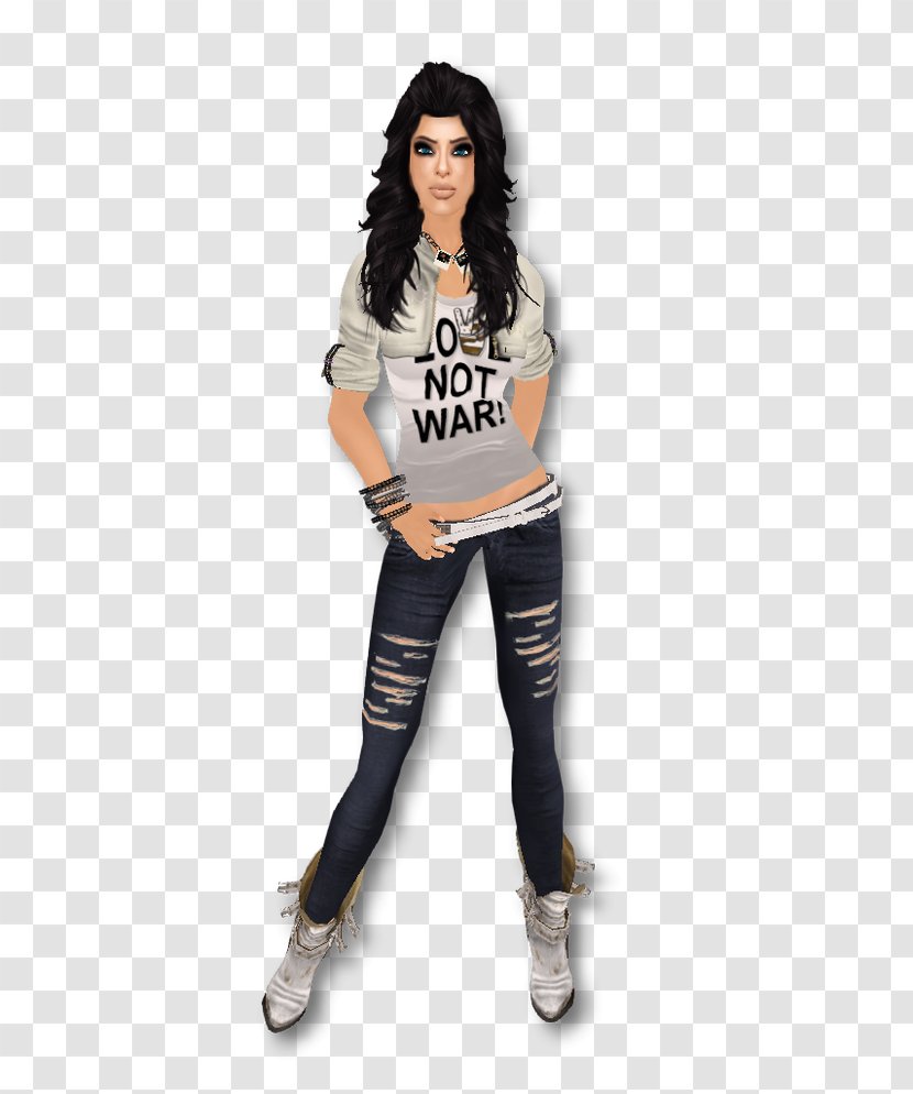 Jeans T-shirt Leggings Shoulder Tights - Urban Women Transparent PNG