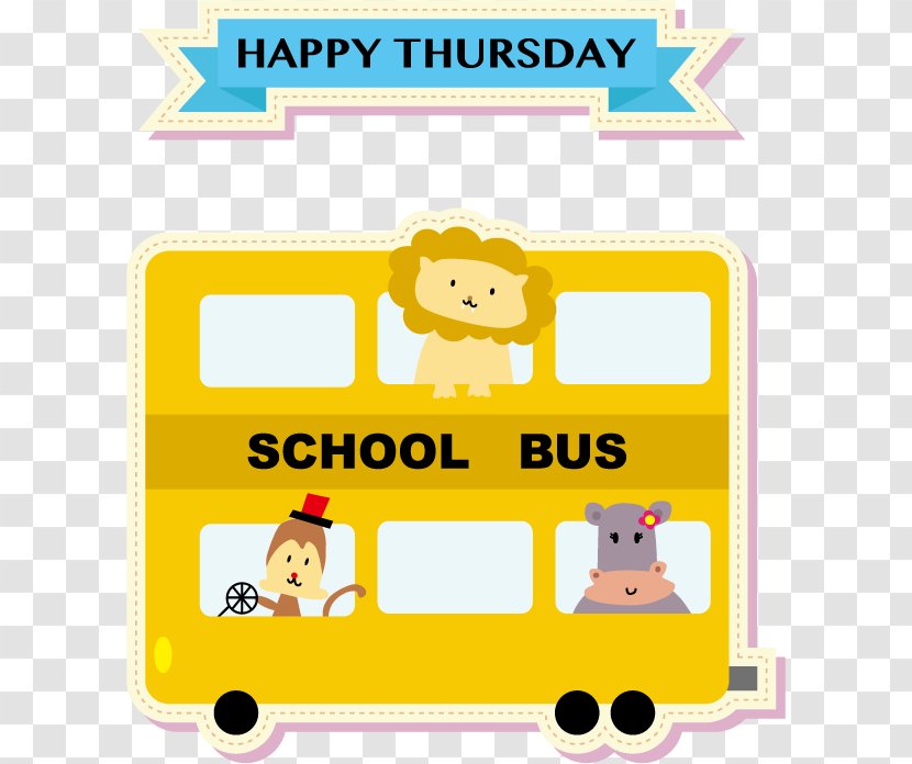 Cartoon Illustration - Royaltyfree - Vector School Bus Transparent PNG