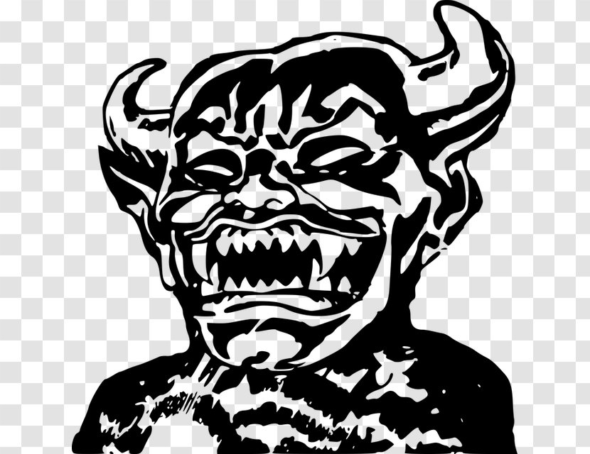 Devil Satan Clip Art - Monochrome Transparent PNG