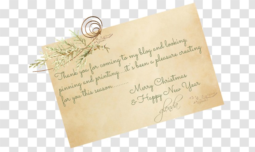 Calligraphy Font Envelope - Paper - Christmas Cover Transparent PNG