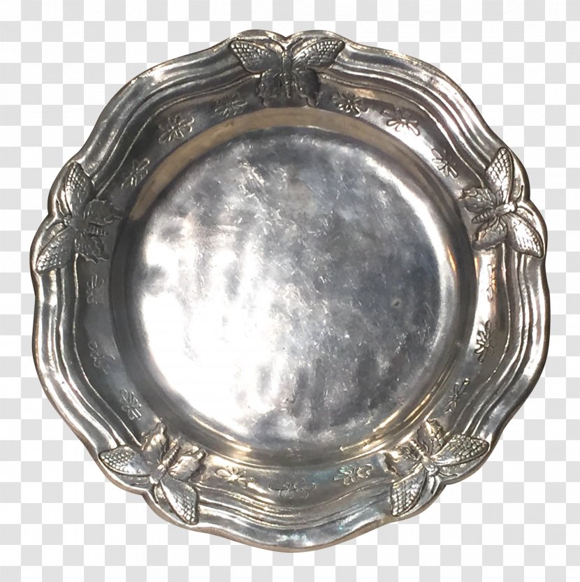Silver Oval M Ashtray Nickel - Arthur Court Butterfly Frames Transparent PNG