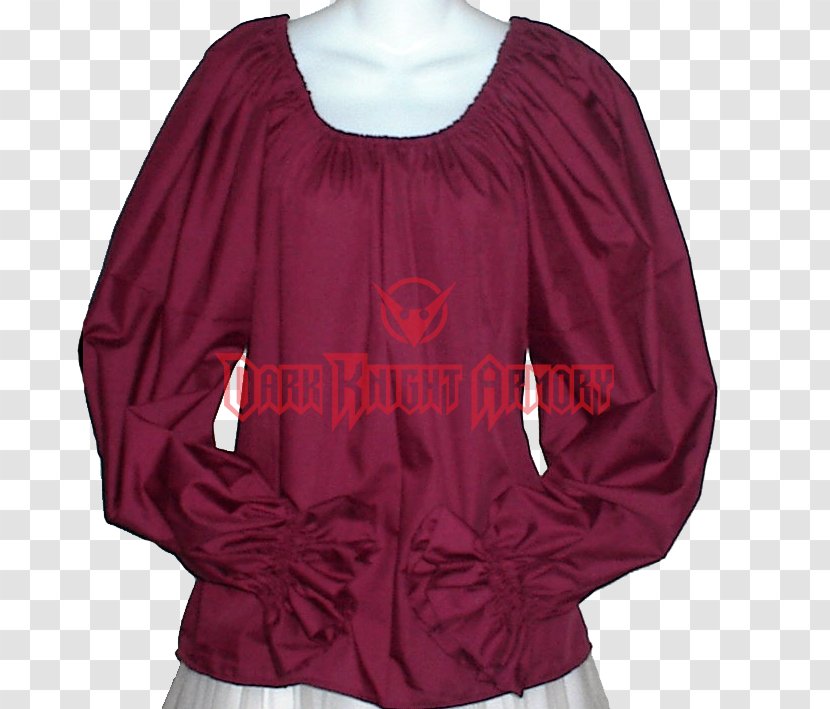 Sleeve Shoulder Maroon Blouse - Clothing - Chemise Transparent PNG