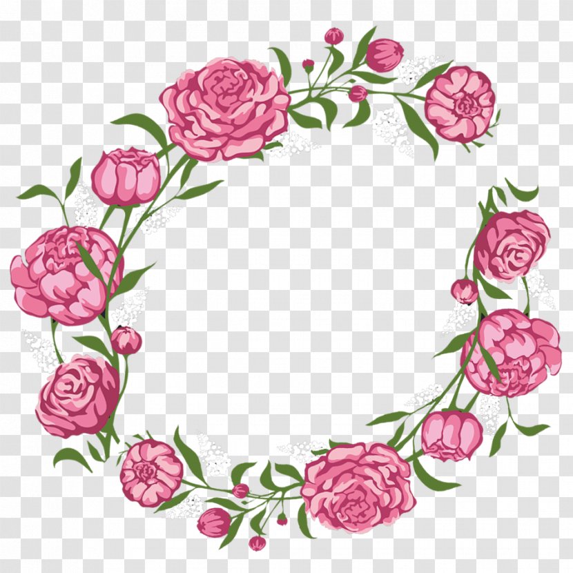 Rose Flower Pink Wreath - Family - Aesthetic Garland Transparent PNG