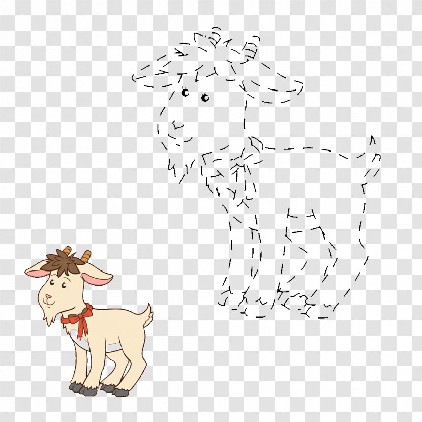 Goat Sheep Cartoon Illustration - Comics - Bow Tie And Numbers Transparent PNG