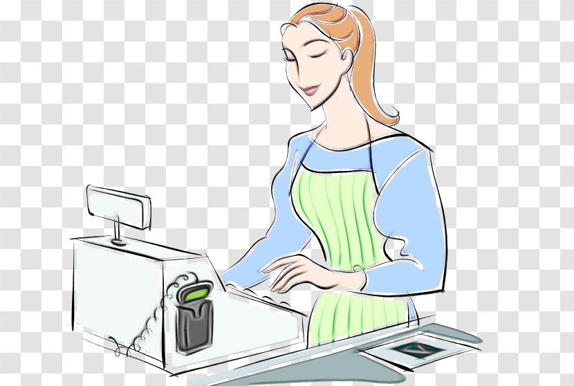 Computer Desk Sitting Secretary Transparent PNG