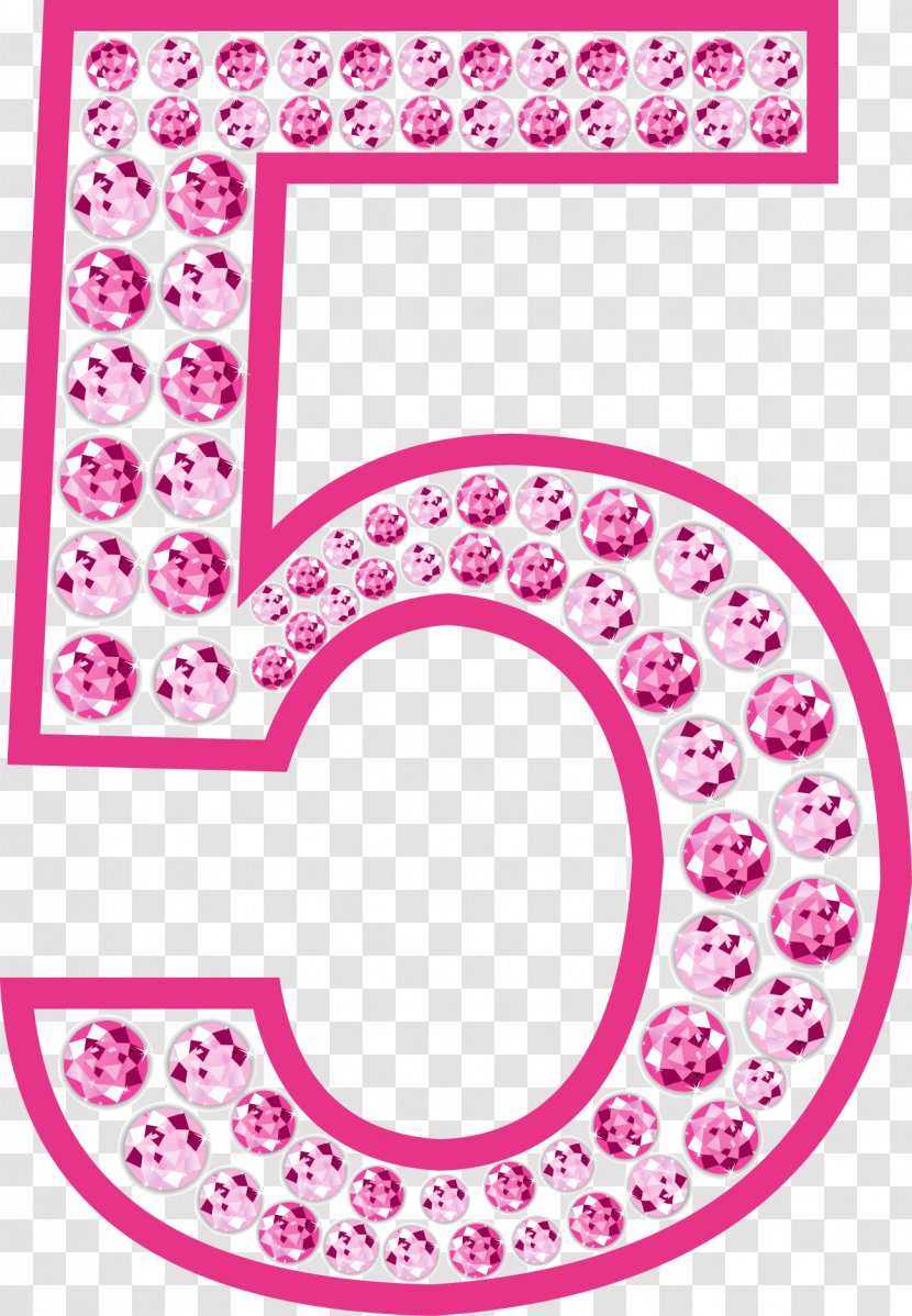 Pink Number Diamond Icon - 5 Transparent PNG