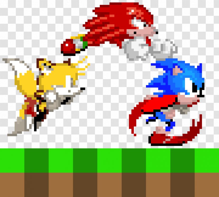 Sonic & Knuckles Chaos The Echidna Tails Pixel Art Transparent PNG