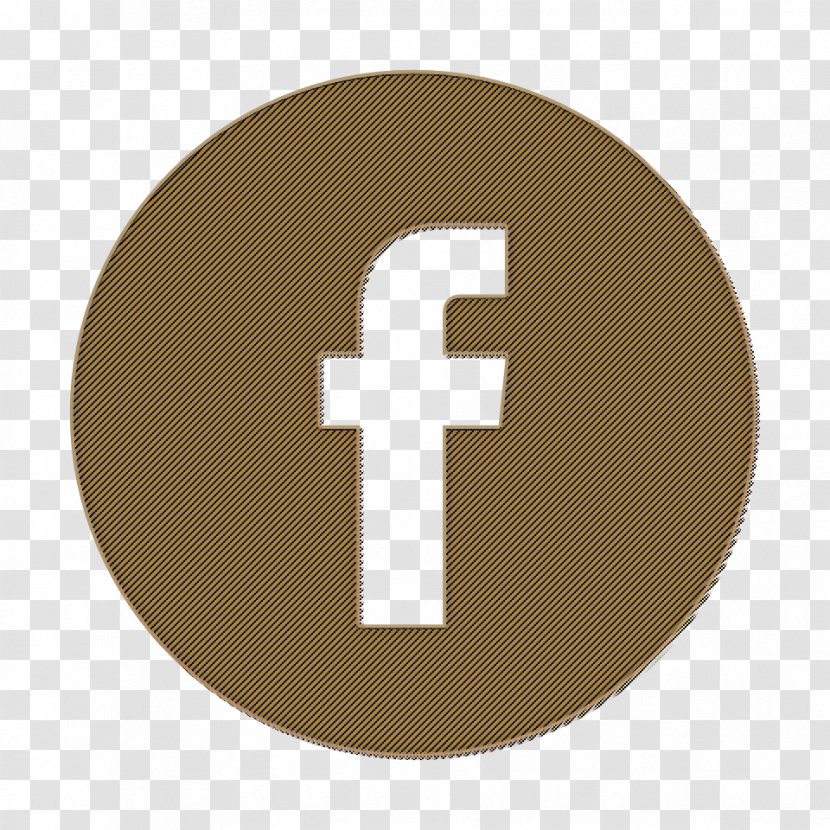 Facebook Icon Logo - Cross - Beige Transparent PNG