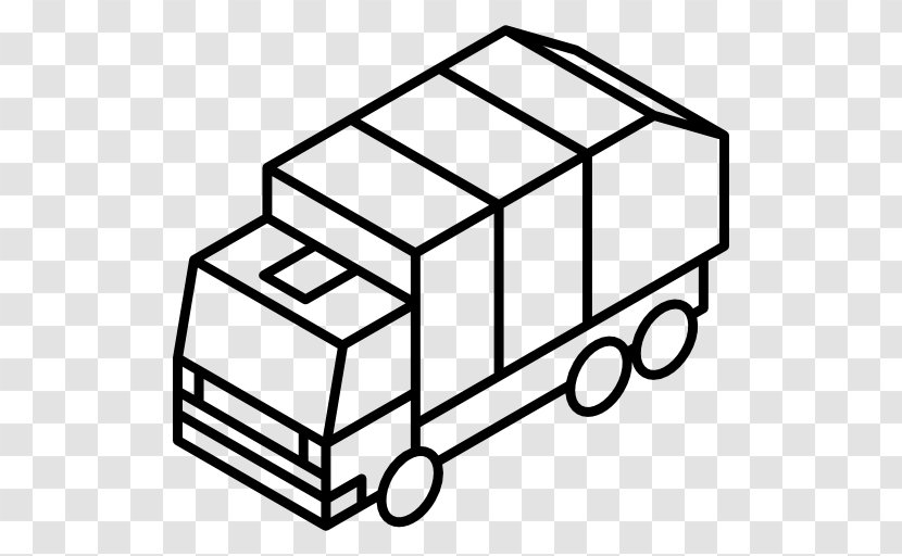 Decorative Box Gift Isometric Projection - Black And White - Garbage Truck Transparent PNG