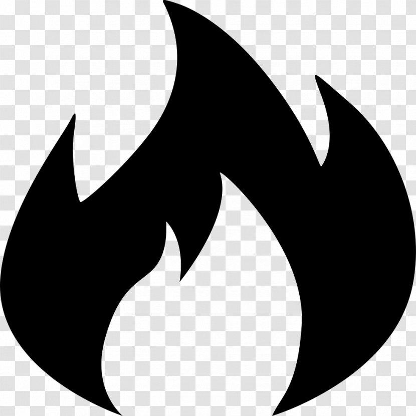 Flame - Black And White - Silhouette Transparent PNG