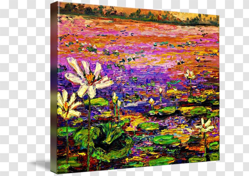 Oil Painting Watercolour Flowers Art - Ink Lotus Pond Transparent PNG