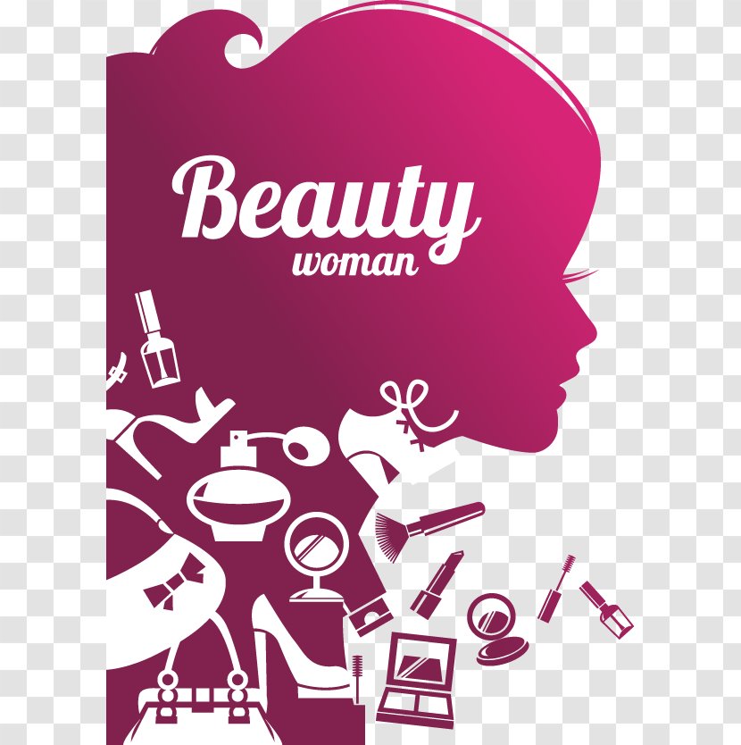 Cosmetics Beauty Parlour Wall Decal Mural Sticker - Hairstyle - Purple Silhouette Effect Transparent PNG