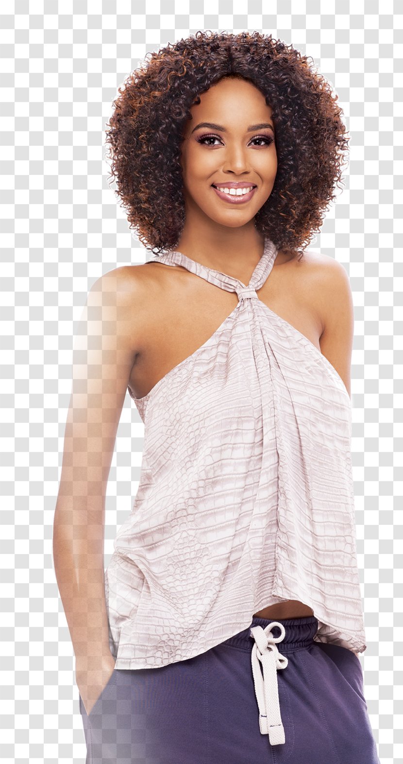 Afro Jheri Curl Hair Coloring Long - Cartoon - Wigs Transparent PNG