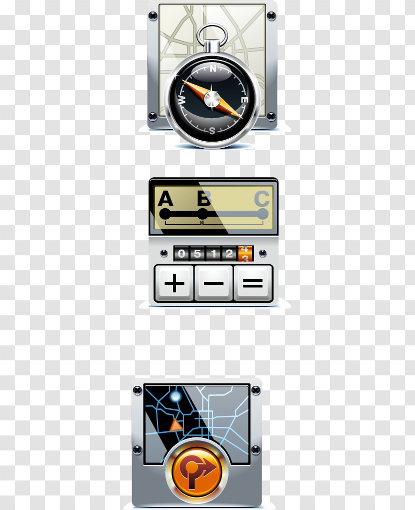 Navigation Icon - Electronics - Compass Tablet Vector Map Transparent PNG