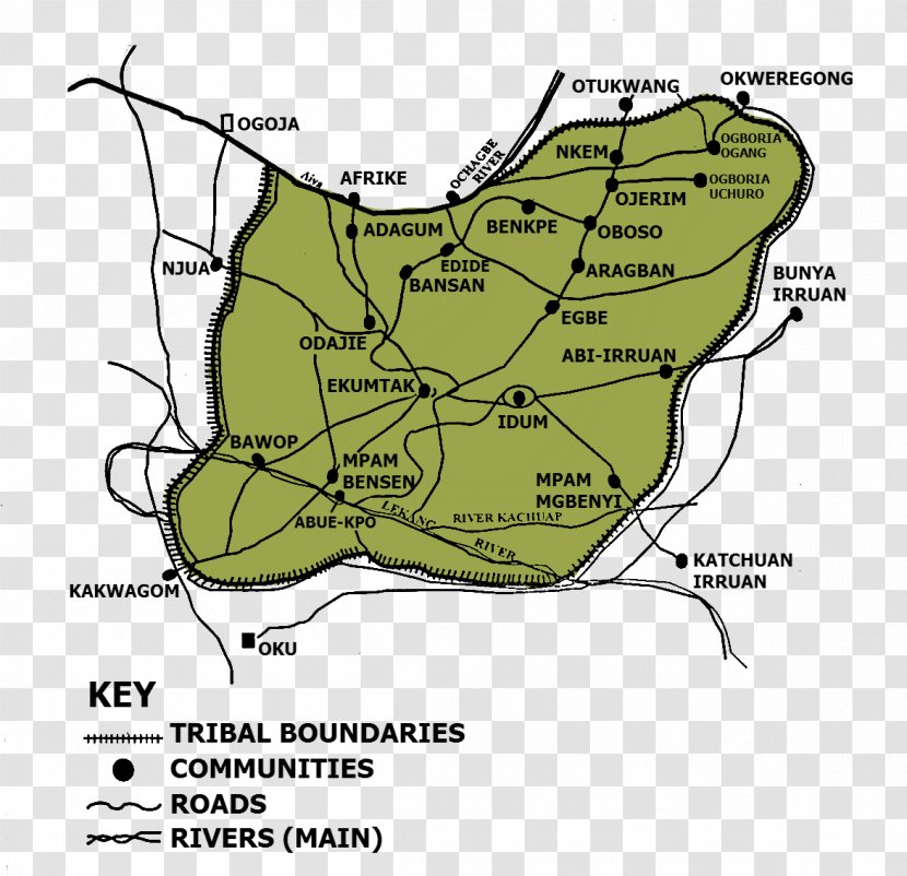 Ogoja Obudu Bekwarra Map Local Government Area Of Nigeria - Cartoon Transparent PNG