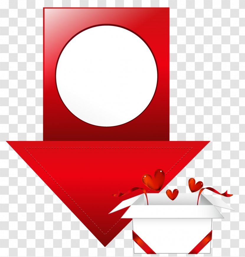 Red Gift Arrow - Heart - Box Down Transparent PNG