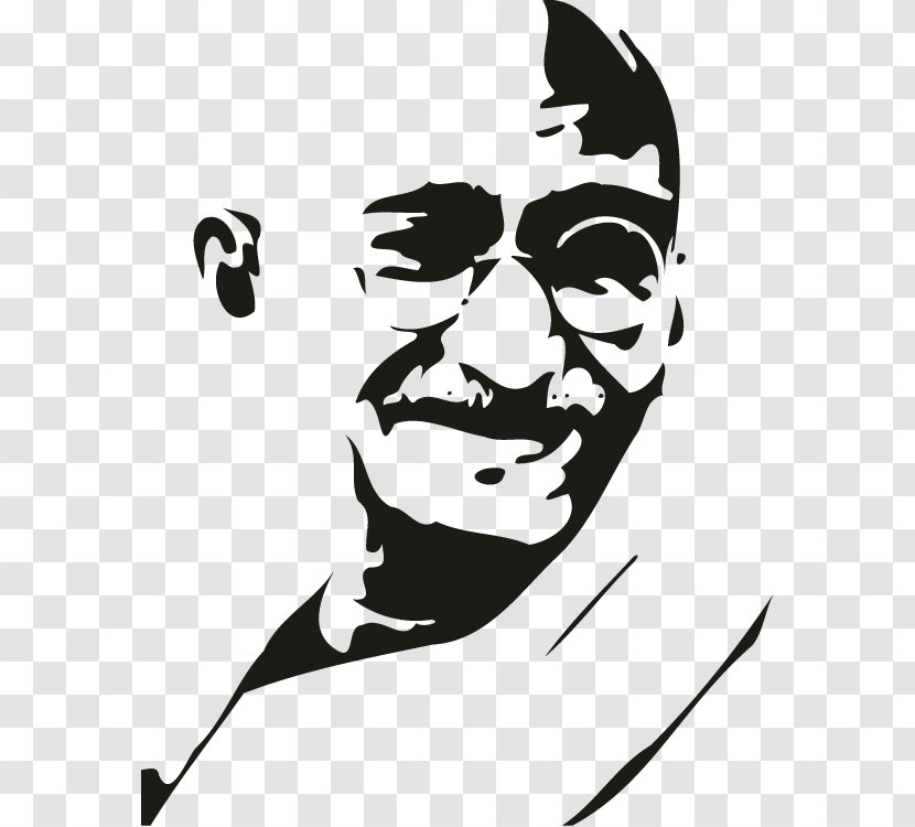 India Gandhi Jayanti Stencil Gandhi: My Life Is Message - Monochrome Photography Transparent PNG