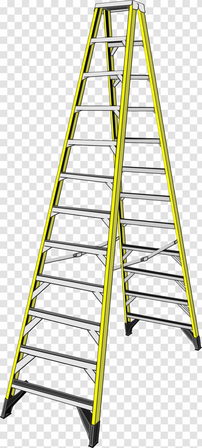 Ladder Yellow Line Stairs Tool - Paint Transparent PNG