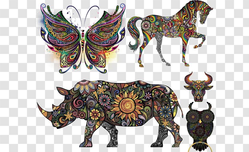 Tattoo Wall Decal Pattern - Animal - Color Transparent PNG