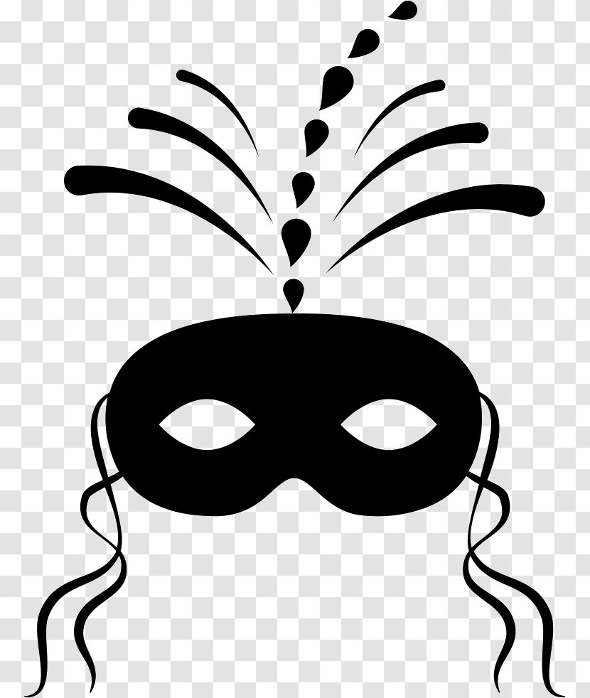 Mask Blacks And Whites' Carnival Masquerade Ball Clip Art - Black White Transparent PNG