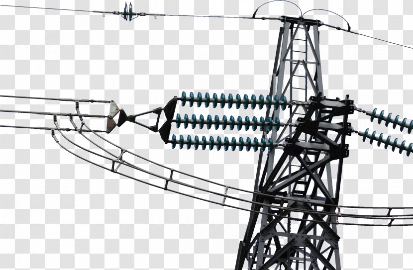 Overhead Power Line Transmission Tower Electricity Wire Clip Art - Electrical Transparent PNG