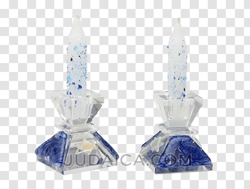 Crystal Fused Glass Art Candlestick - Blue Grape Transparent PNG