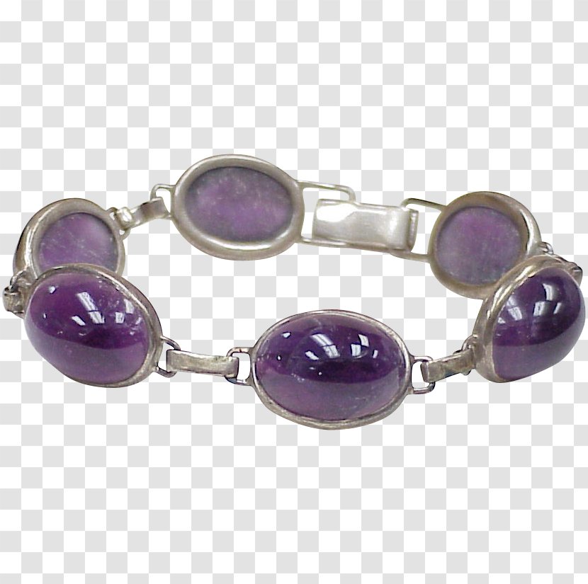Amethyst Bracelet Purple Silver Bead Transparent PNG