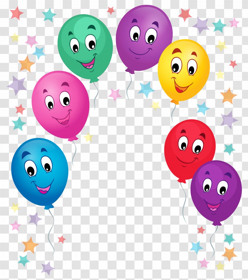 Cartoon Birthday Cake Balloon Clip Art - Smiley - Balloons Decoration Clipart Picture Transparent PNG