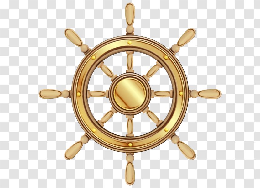 Ship Steering Wheel Background - Car - Gold Metal Transparent PNG