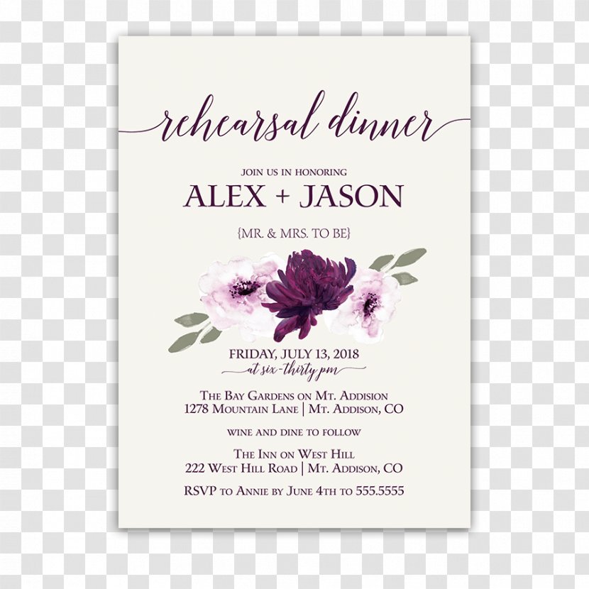Wedding Invitation Paper Flower Rehearsal Dinner - Bouquet - Watercolor Transparent PNG