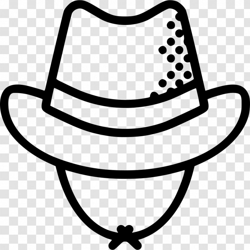 Cowboy Hat American Frontier Boonie - Black And White - Denied Transparent PNG