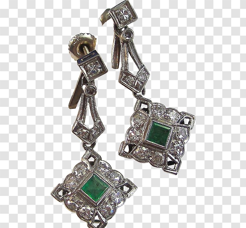 Emerald Earring Birthstone Body Jewellery 1930s Transparent PNG